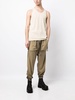 faded drop-crotch cotton track pants