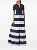 pleat-detail striped maxi skirt