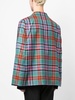 Madras-check wool blazer 