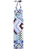 Vivara-print satin halterneck maxi dress