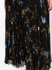 bird-print pleated midi skirt