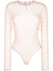 monogram-jacquard mesh bodysuit