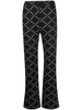 monogram-jacquard cropped trousers