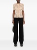 floral-lace semi-sheer blouse