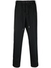 pressed-crease drawstring-waist trousers