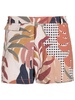 leaf-print swim shorts