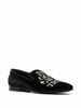 Money-embroidered velvet loafers