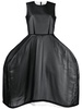 voluminous-skirt sheer-overlay dress