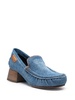 block-heel denim loafers