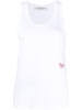 logo-embroidered tank top