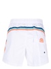 logo-patch striped swim shorts