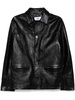 embossed-monogram leather jacket