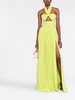 halterneck pleated gown