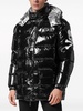 skull-print detachable-hood padded coat