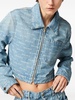 logo-print cropped denim jacket