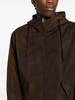 zip-up hooded windbreaker jacket