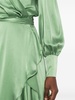 ruffle-detail silk wrap dress