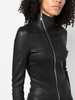 off-centre zip-up leather jacket