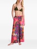 abstract-pattern silk trousers