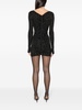 Black Crystal-Embellished Minidress