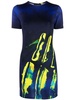 double-ring graphic-print minidress