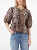 leopard-print organic-cotton blouse