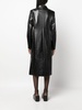 faux-leather midi coat