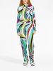 logo-print silk flared trousers 