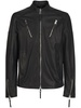 zipped leather jacket