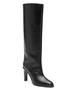 Wide Shaft leather knee-high boots