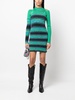 stripe-pattern knitted dress