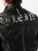 logo-plaque leather biker jacket