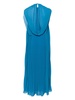 draped-shoulder pleated dress