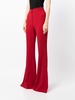 high-waisted crepe flared trousers