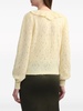 heart-perforated ruffled-neck cardigan