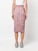 distressed-effect pleated skirt