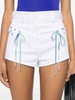 lace-up denim shorts