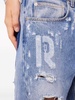 ripped-detailing cotton wide-leg jeans 