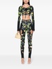 cut-out detailed lemon-print leggings