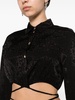 monogram jacquard cropped blouse