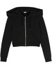 cropped zip-up organic cotton hoodie