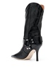 pointed-toe leather boots