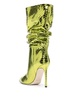 105mm snakeskin-effect metallic boots