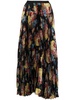 floral-print pleated skirt