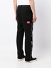 logo-patch straight-leg trousers