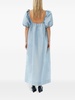 puff-sleeve taffeta maxi dress