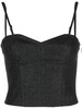 bustier-neckline cropped top