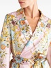 floral-jacquard belted silk jacket