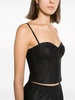 bustier-neckline cropped top