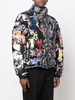 Skull and Plein print puffer jacket